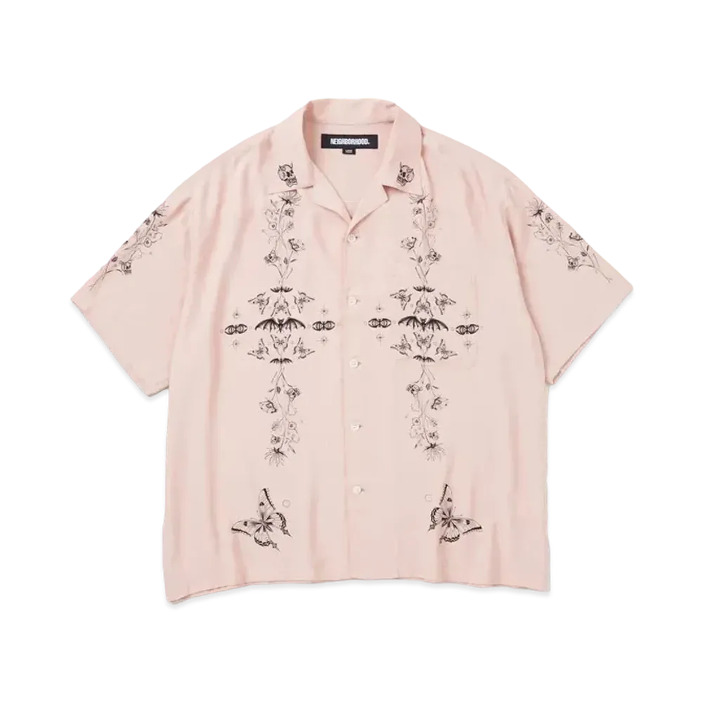 NEIGHBORHOOD x Dr WOO . Hawaiian Shirt SS "Pink"