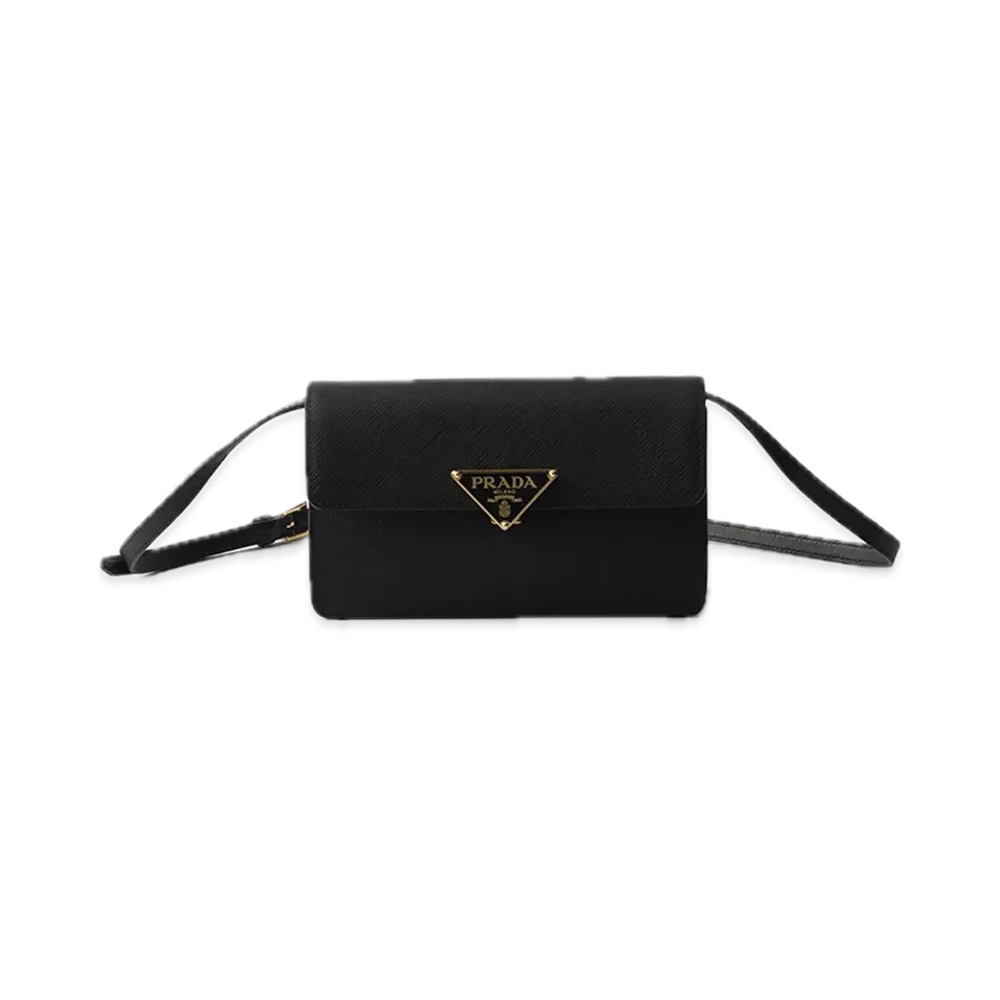 PRADA Saffiano Leather Mini Bag "Black"