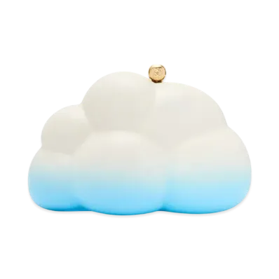 LOEWE Cloud Clutch in Nappa Lambskin "Soft White/Sky Blue"