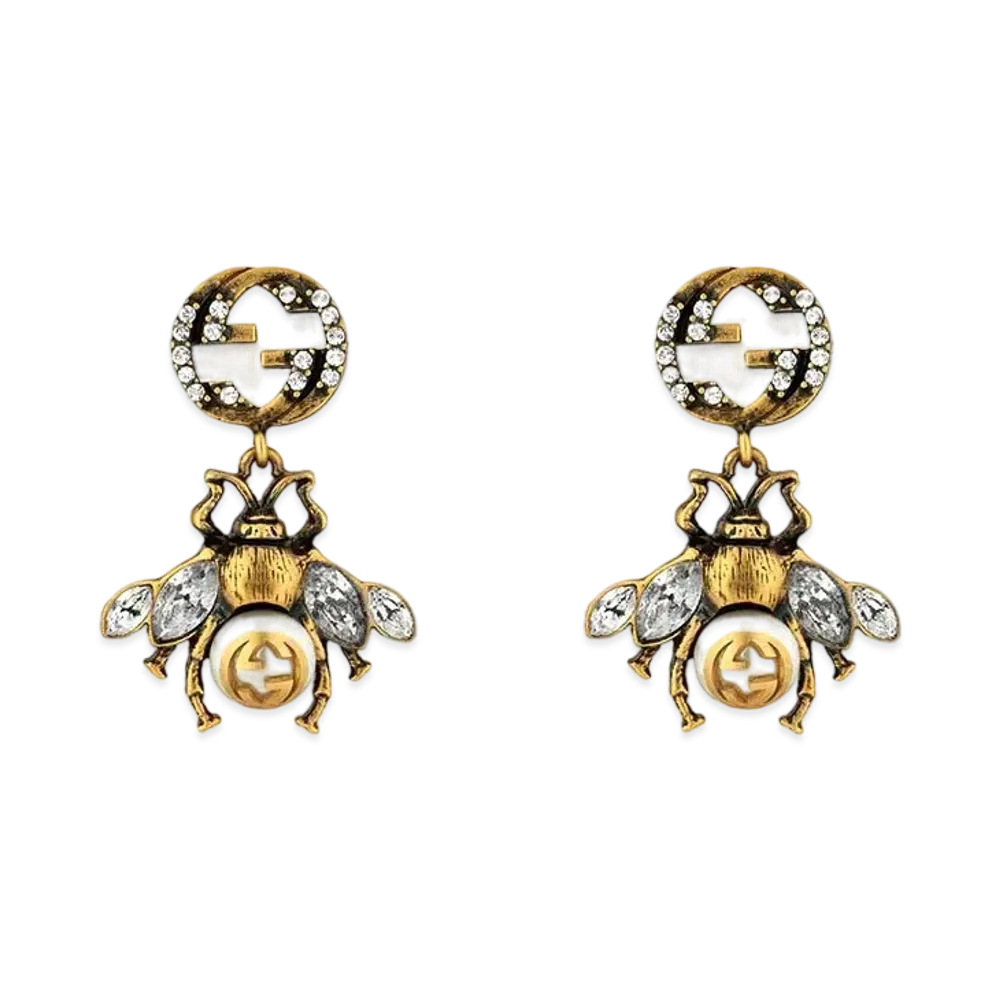GUCCI Bee Earrings With Interlocking G