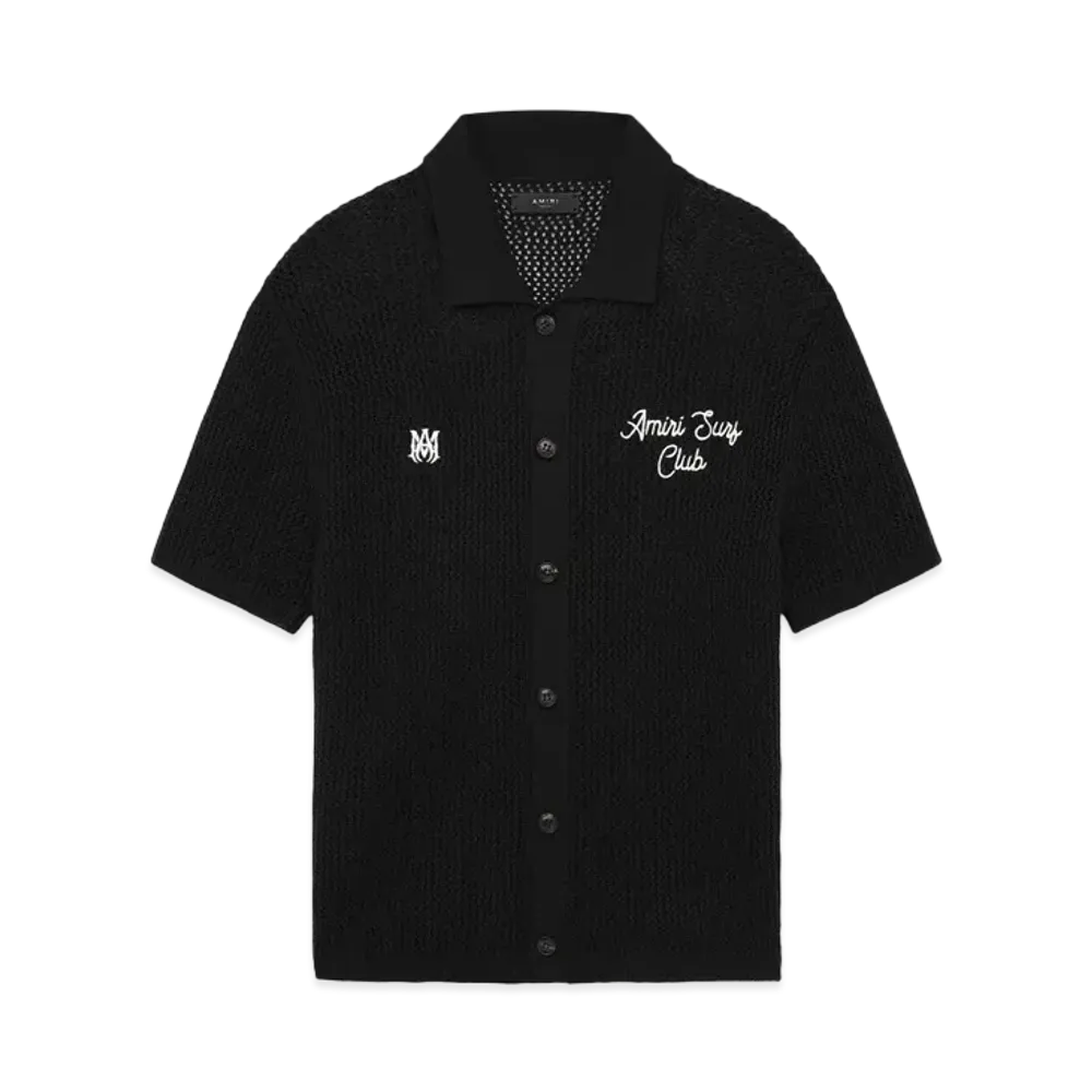 AMIRI Surf Club Crotchet Polo "Black"