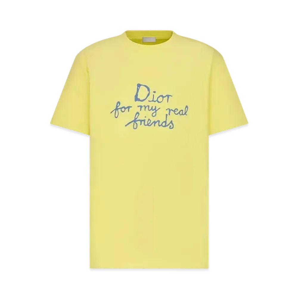 Dior Men's Dior and Hylton Nel T-Shirt, Relaxed Fit Cotton Jersey "Yellow"