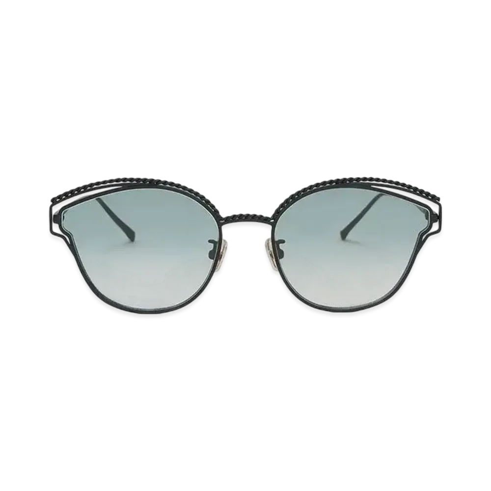 CHARLES & KEITH Braided Wire-Frame Cat-Eye Sunglasses "Gold"