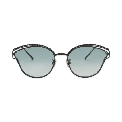 CHARLES & KEITH Braided Wire-Frame Cat-Eye Sunglasses "Gold"