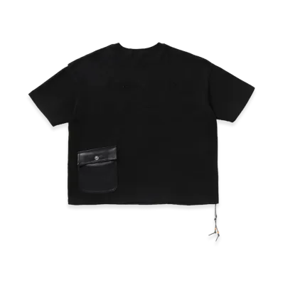 A BATHING APE Waffle Worker Ropestitch Tee "Black"