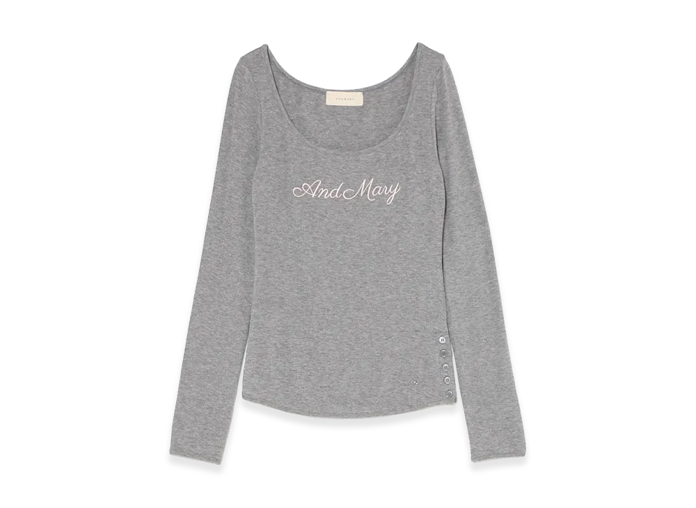 ANDMARY Women's Letter Logo Sheer Tops "Gray"