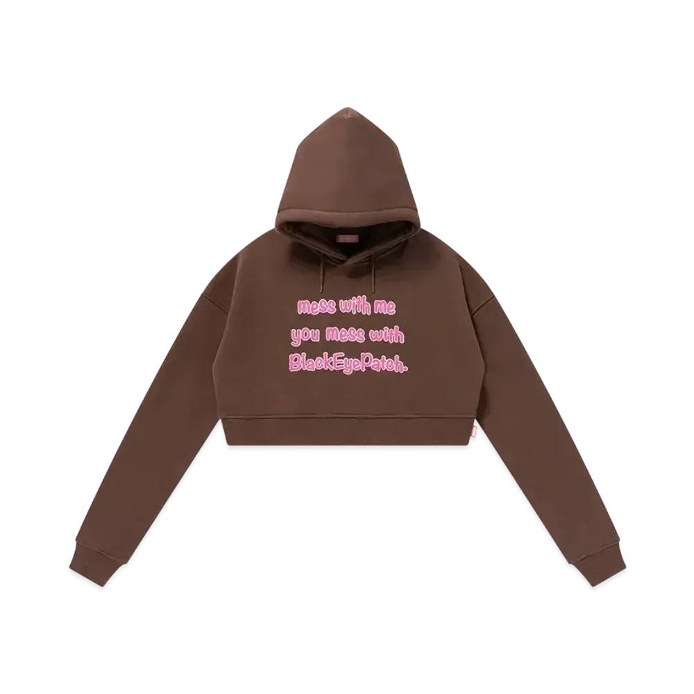 BlackEyePatch Mess With BEP Cropped Hoodie "Brown"