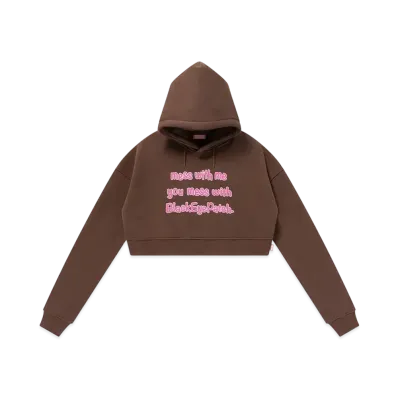 BlackEyePatch Mess With BEP Cropped Hoodie "Brown"