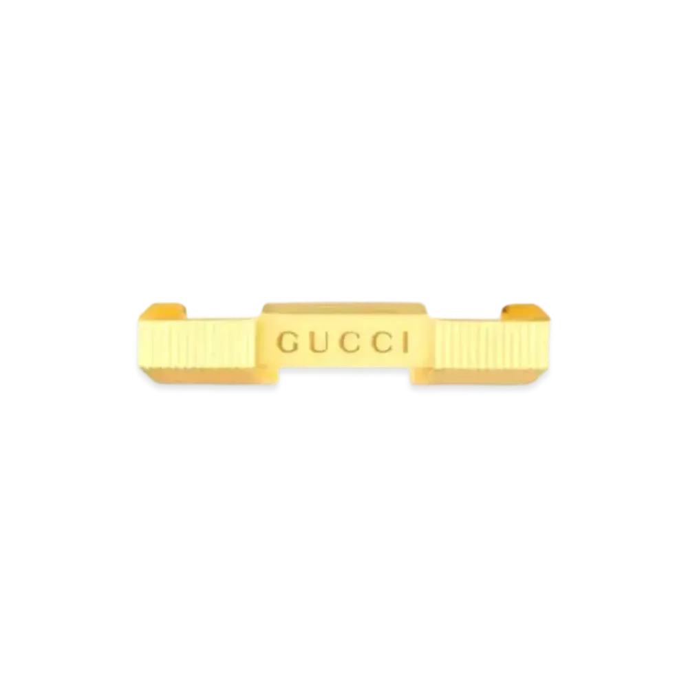 GUCCI Link To Love Striped Ring "Gold"