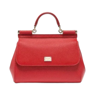 Dolce&Gabbana Sicily Bag Dauphine Leather Medium Size "Red"