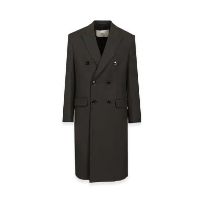 AMI PARIS Double-Breasted Wool Coat "Gray"