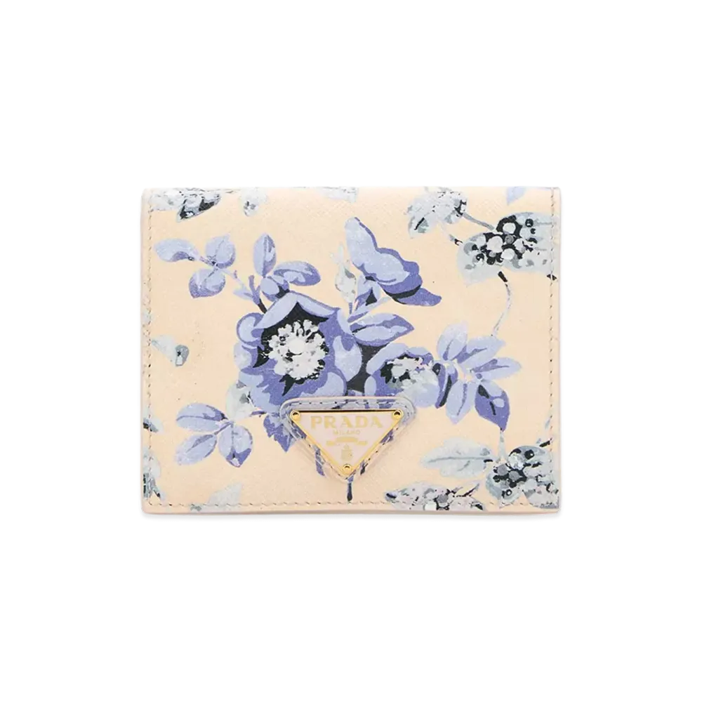 PRADA Women's Printed Leather Wallet "Stripped"