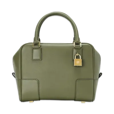 LOEWE Amazona 19 Square Bag In Nappa Calfskin "Avocado Green"
