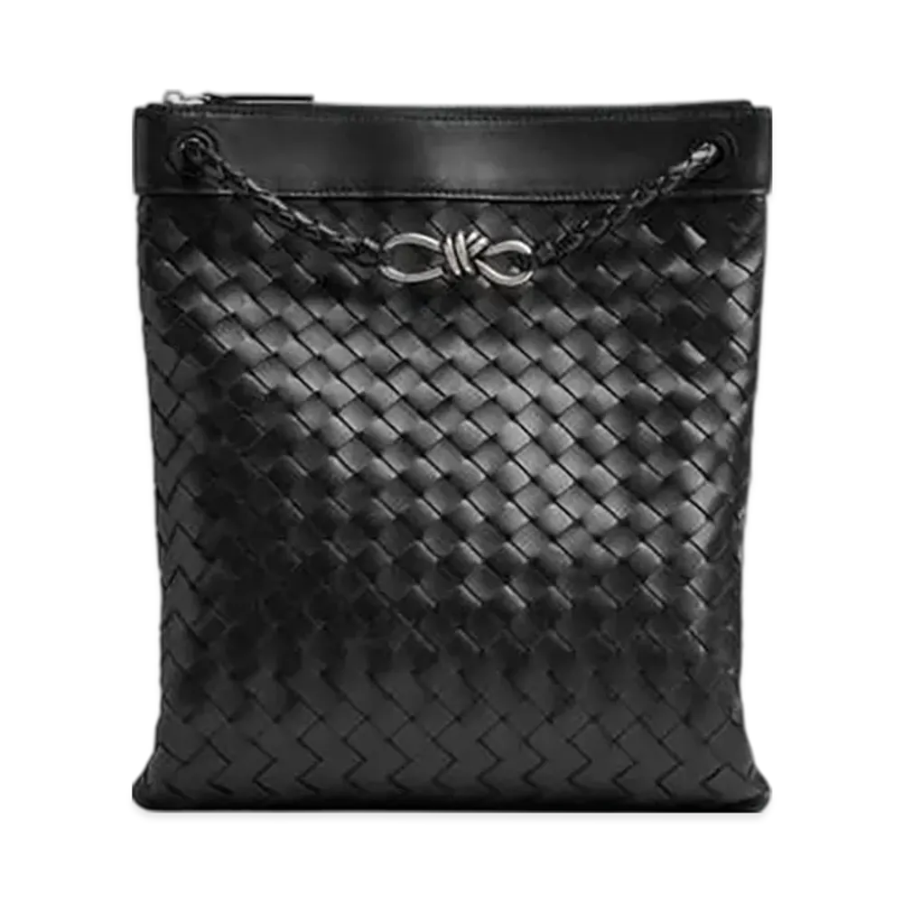 Bottega Veneta Flat Andiamo Messenger "Black"