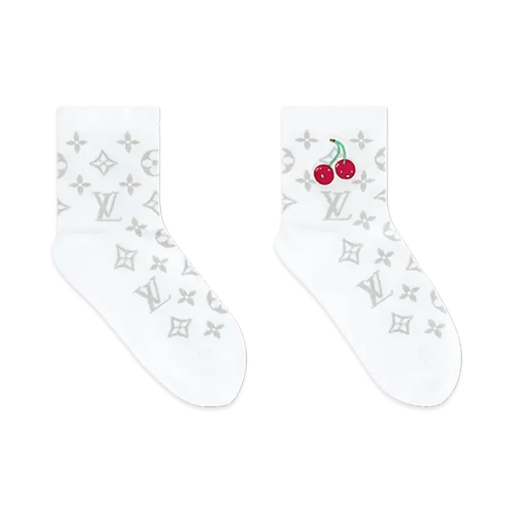 Louis Vuitton x Takashi Murakami Socks Monogram Cherry "White"