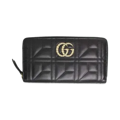 Gucci GG Marmont Imitation Pearl Wallet "Black"