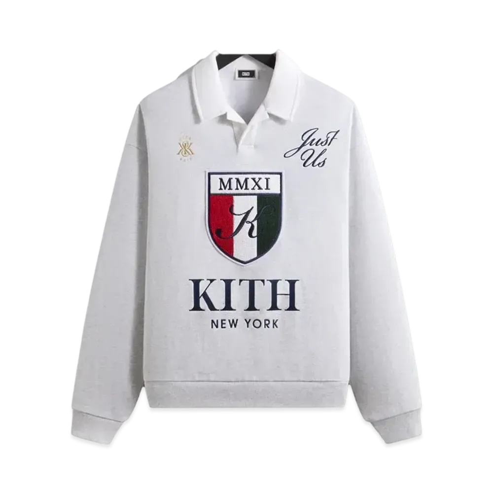 Kith Nelson Collared Pullover "Light Heather Grey"