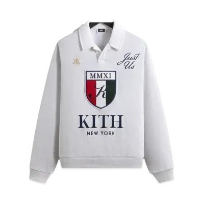 Kith Nelson Collared Pullover "Light Heather Grey"