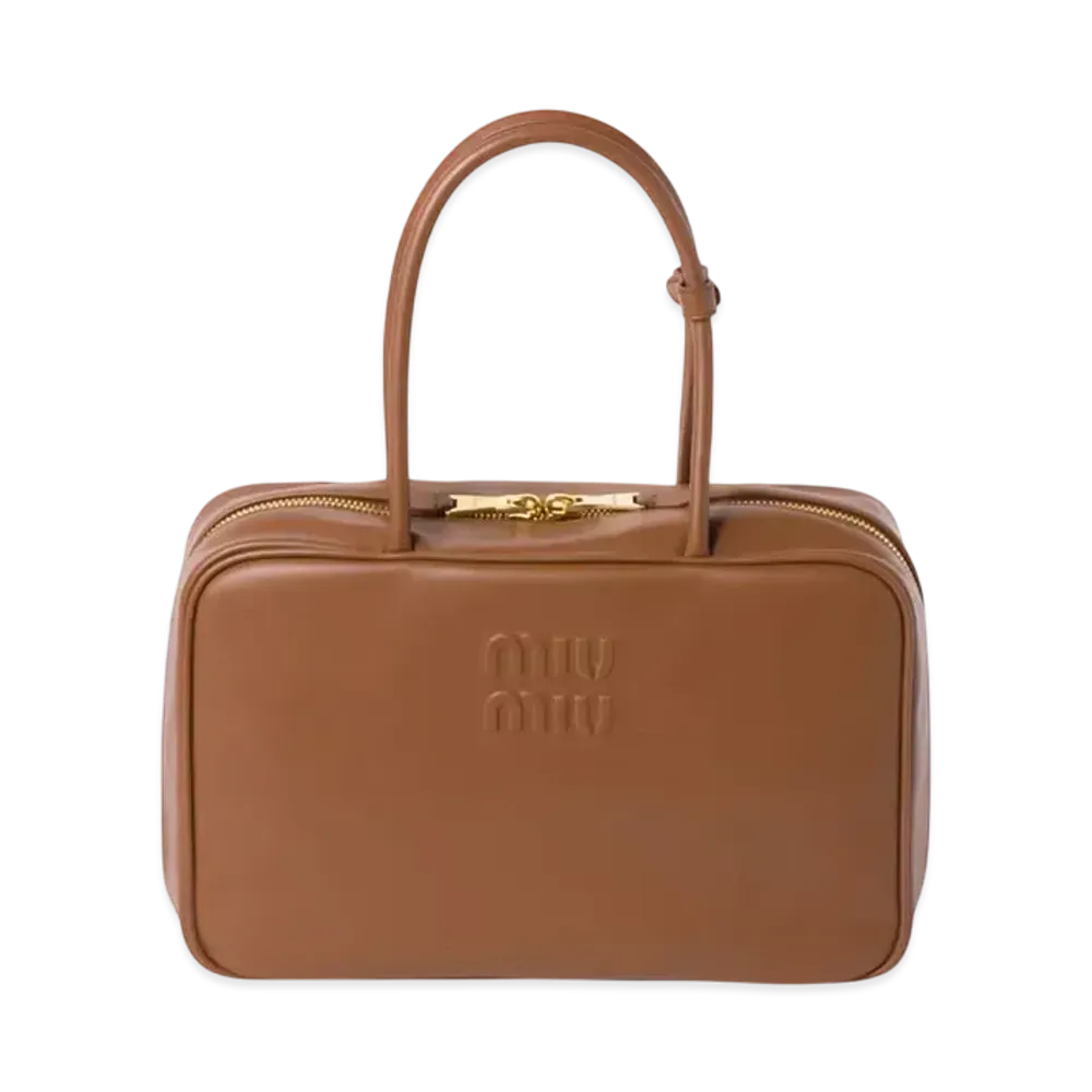 MIUMIU Leather Beau Bag "Cognac"