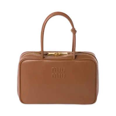 MIUMIU Leather Beau Bag "Cognac"