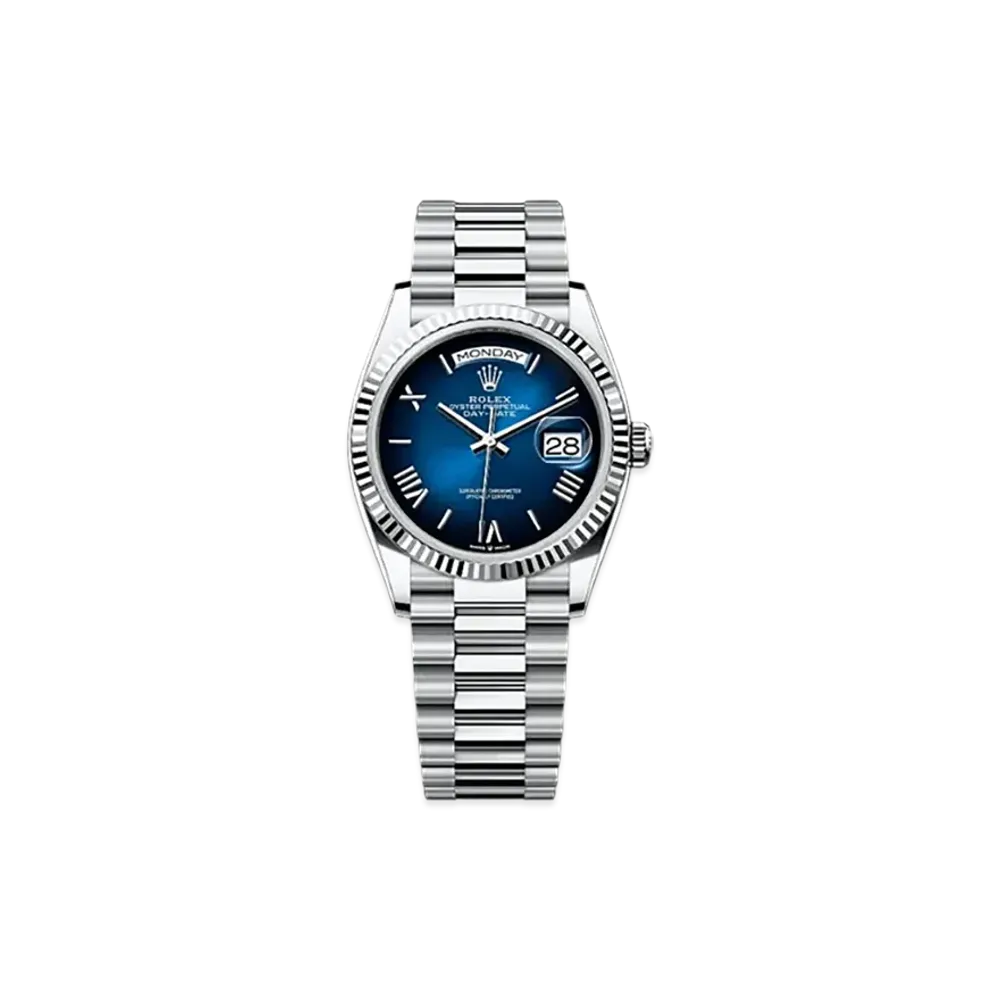 ROLEX Day-Date 36mm Platinum 128236 "Blue Ombre"