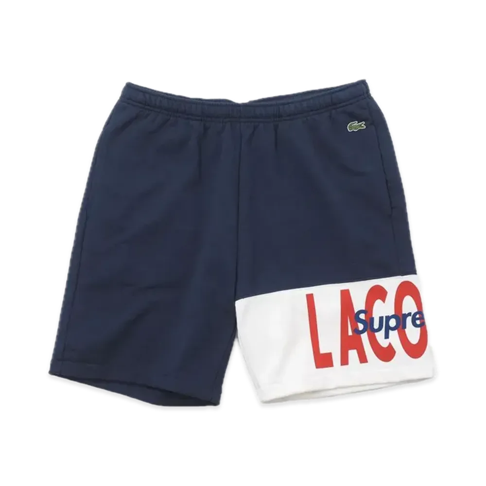 Supreme x LACOSTE Logo Panel Sweatshort "Navy"