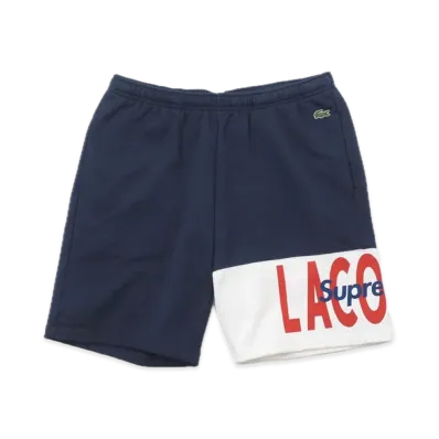 Supreme x LACOSTE Logo Panel Sweatshort "Navy"