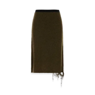 MM6 Maison Margiela Women's Wool Blend Skirt "Brown/Mud"
