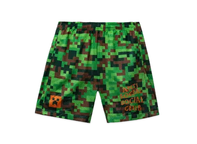 ANTI SOCIAL SOCIAL CLUB x Minecraft Pixel Camo Mesh Basketball Shorts "Green"