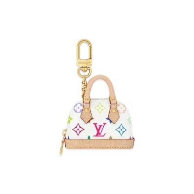 Louis Vuitton x Takashi Murakami Micro Alma Bag Charm Monogram Multicolor "Blanc"
