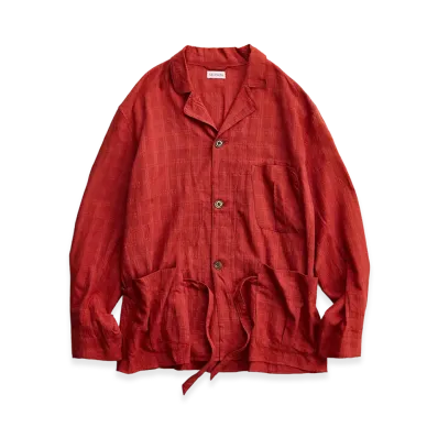 NICENESS Gez Jacquard Check Coveralls "Red"