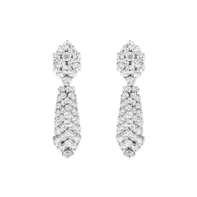 Van Cleef & Arpels A Cheval transformable earrings large model "Platinum/Diamond"