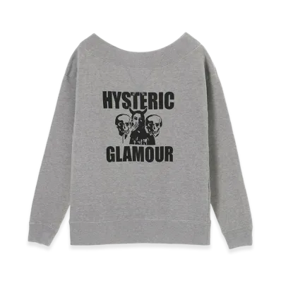 HYSTERIC GLAMOUR Evil Skull Sweatshirt "Top Gray"