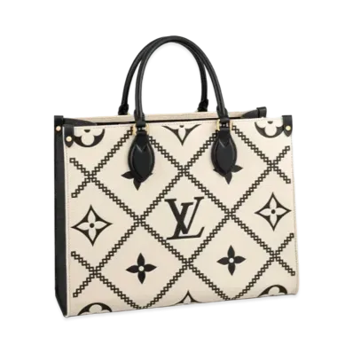 Louis Vuitton On The Go MM Monogram Empreinte "Creme"