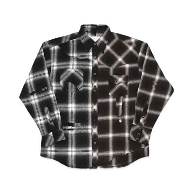 Rafu Remake shirt "DBROWN/BLACK"