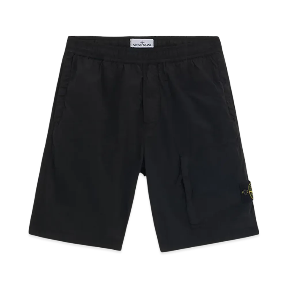 Stone Island L0219 Nylon Metal in Econyl Relaxed Fit Cargo Bermuda Shorts - 24FW "Black"