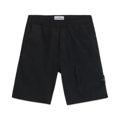 Stone Island L0219 Nylon Metal in Econyl Relaxed Fit Cargo Bermuda Shorts - 24FW "Black"