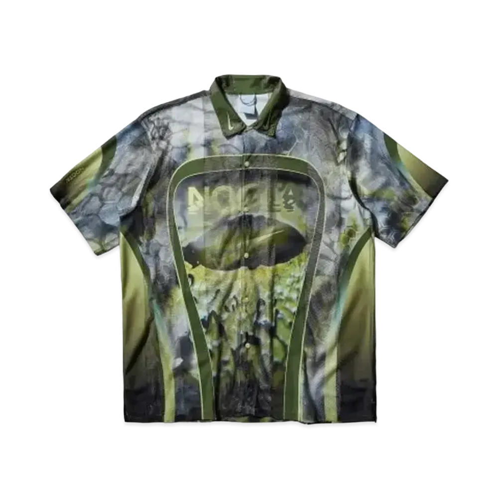 Nike x Drake NOCTA Men's Opal Tito Nix Button Down Short Sleeve Shirt "Oil Green"