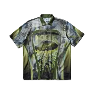 Nike x Drake NOCTA Men's Opal Tito Nix Button Down Short Sleeve Shirt "Oil Green"