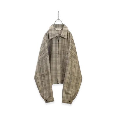 ANCELLM C/R Check Short Zipup Shirt Jacket "Gray"
