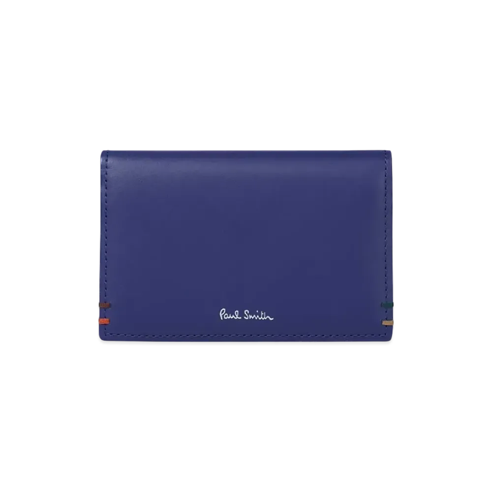 Paul Smith Highlight Stitch Business Card Holder "Blue"