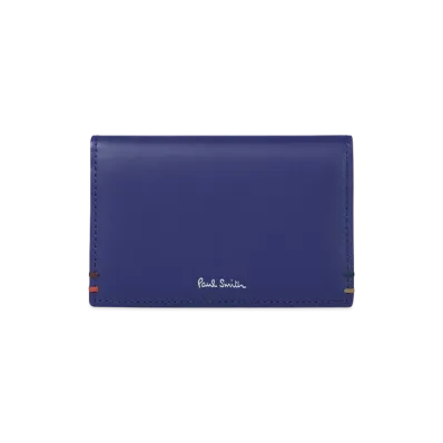 Paul Smith Highlight Stitch Business Card Holder "Blue"