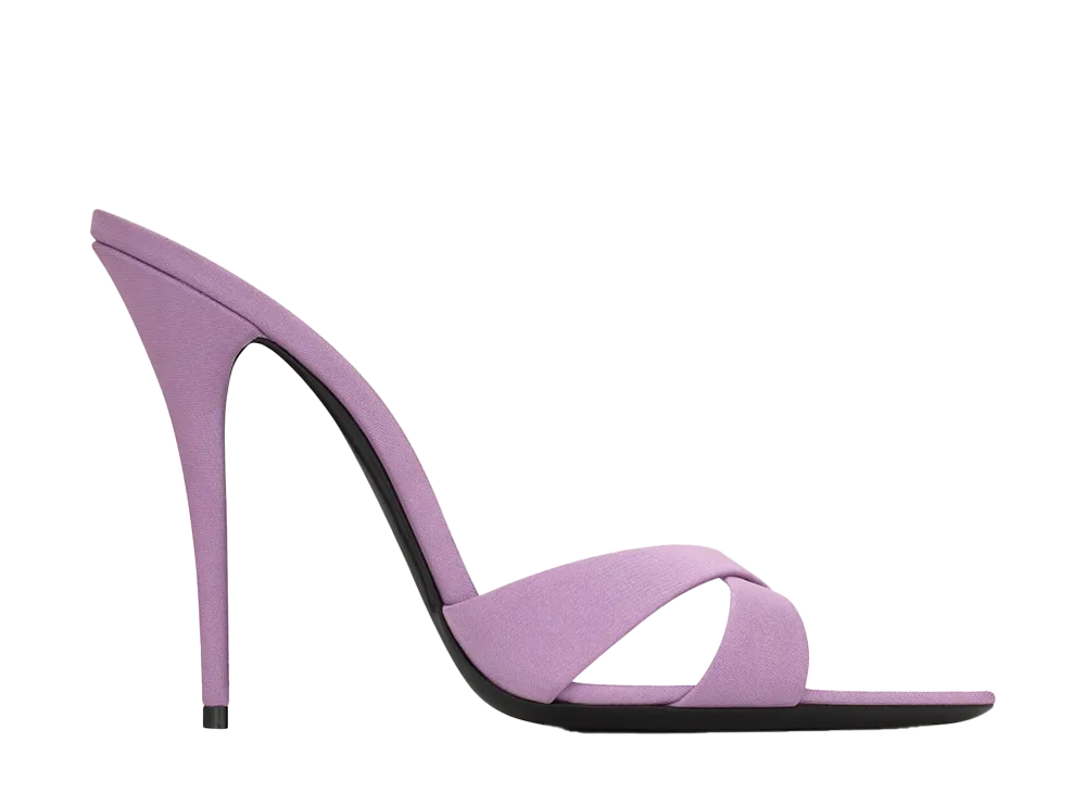 Saint Laurent Women's Fabric Mules "Purple"