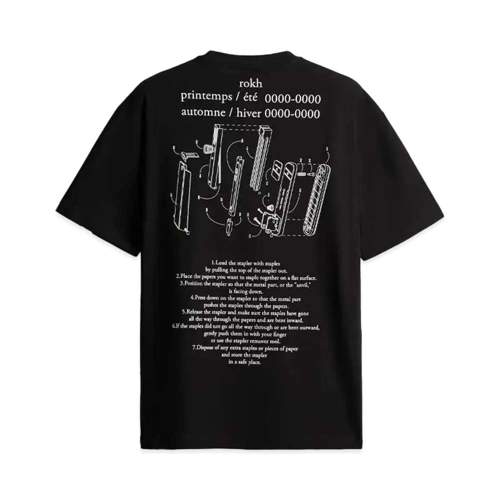 rokh x H&M Printed T-Shirt "Black/Stapler"