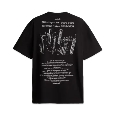 rokh x H&M Printed T-Shirt "Black/Stapler"