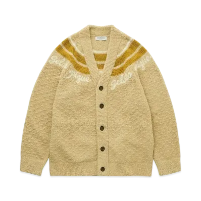 GELATO PIQUE Homme Powder Line Logo Jacquard Cardigan "Yellow"
