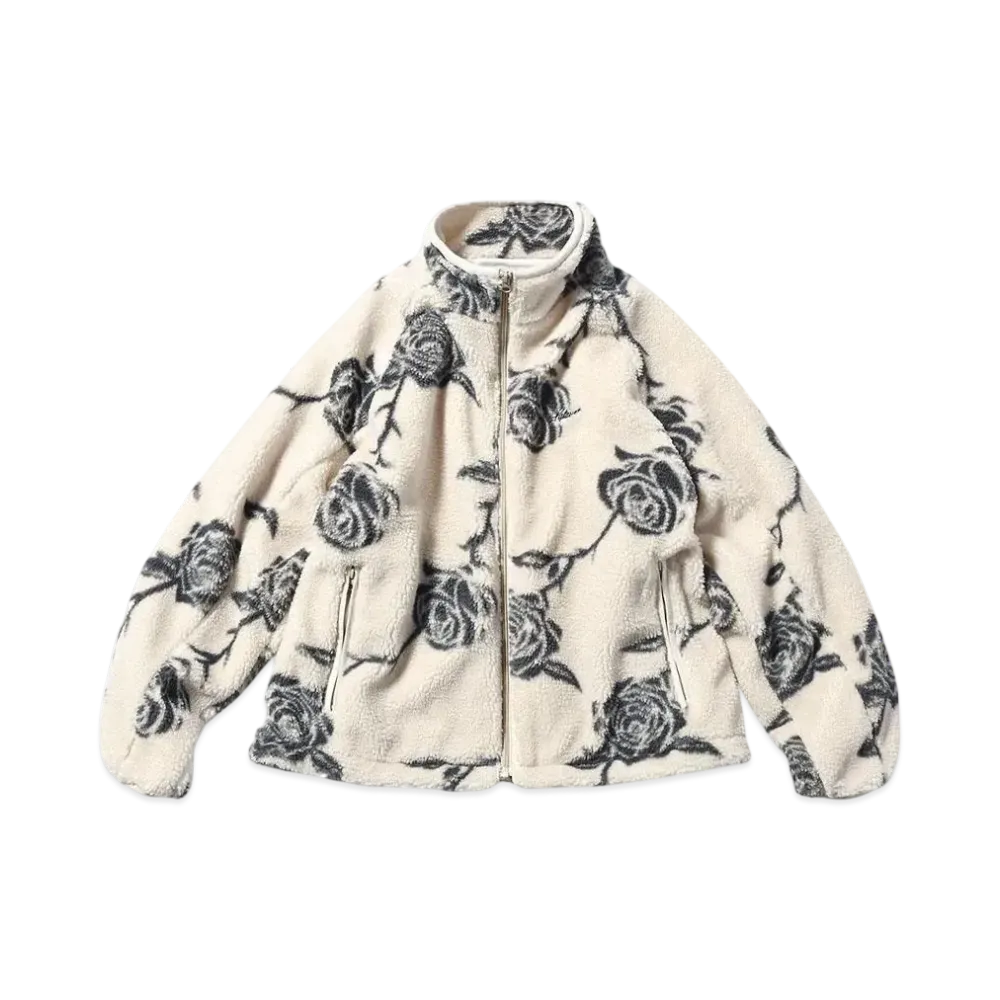 LFYT ROSE ALLOVER PATTERNED FLEECE JACKET "NATURAL"