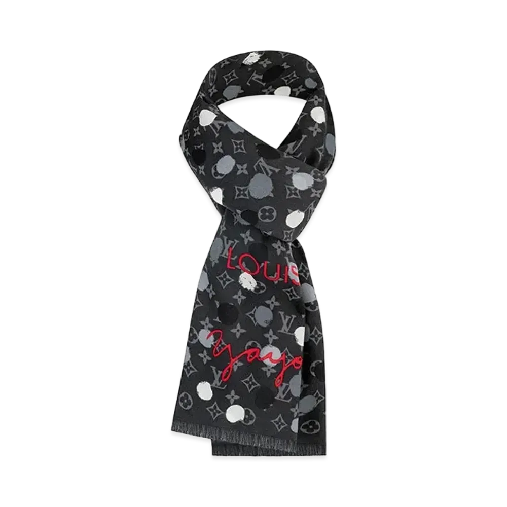 Louis Vuitton x Yayoi Kusama Painted Dots Stole "Noir"