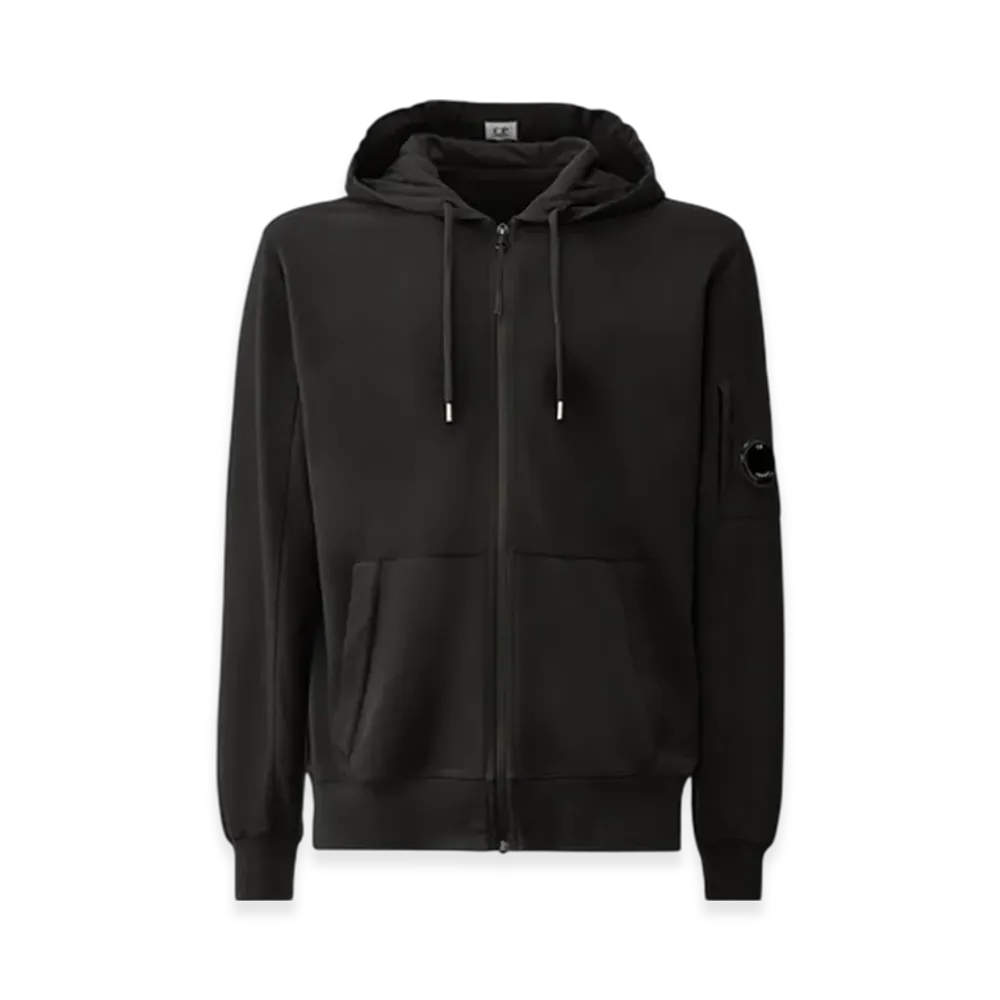 C.P. Company Light Fleece Zipped Hoodie "Black"