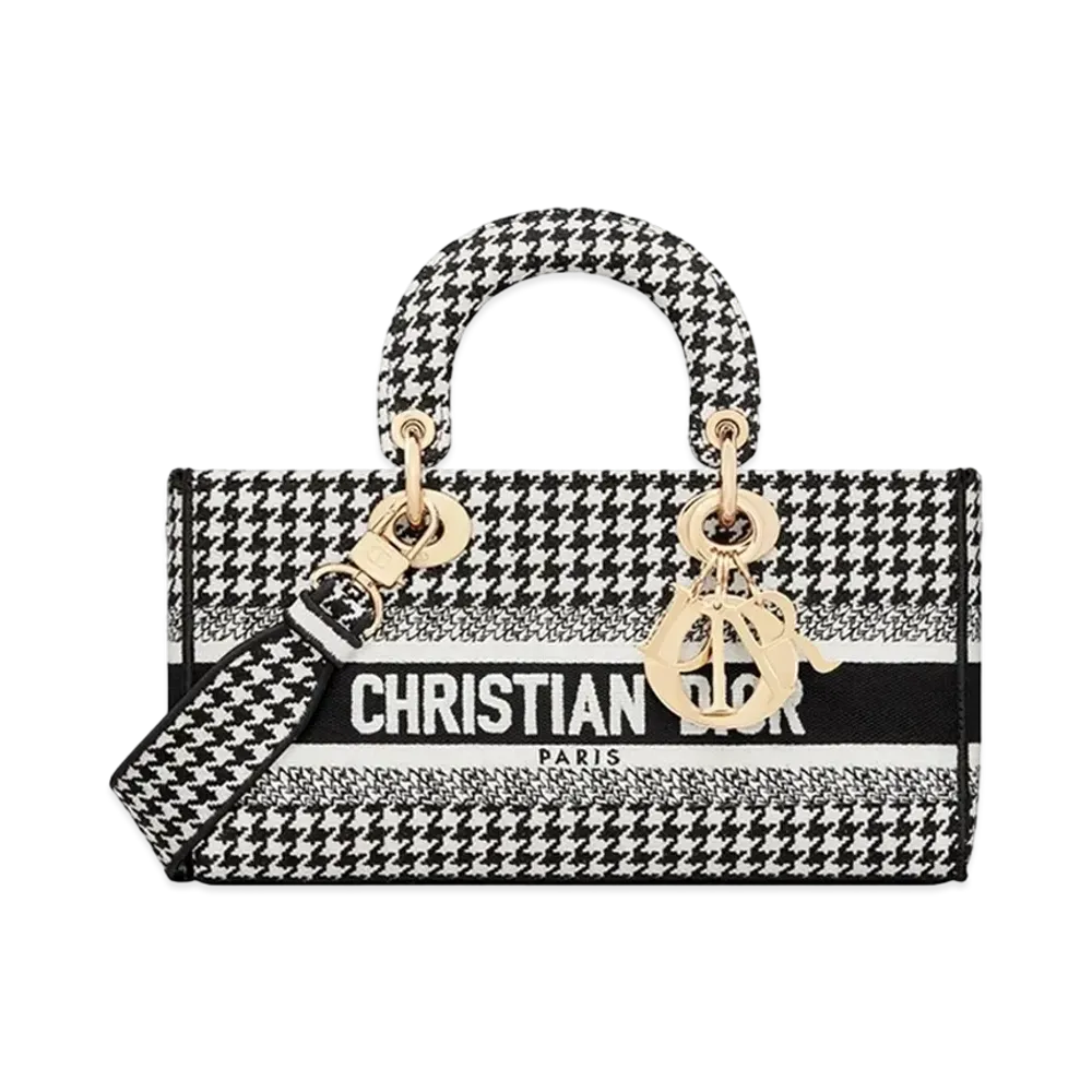 Dior Medium Lady D-Joy Bag Hound Tooth "Black/White"